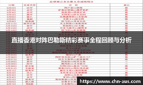 直播香港对阵巴勒斯精彩赛事全程回顾与分析